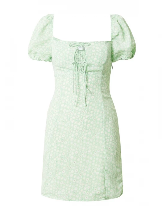Foto van product GLAMOROUS Jurk turquoise / curry / lichtgroen / offwhite