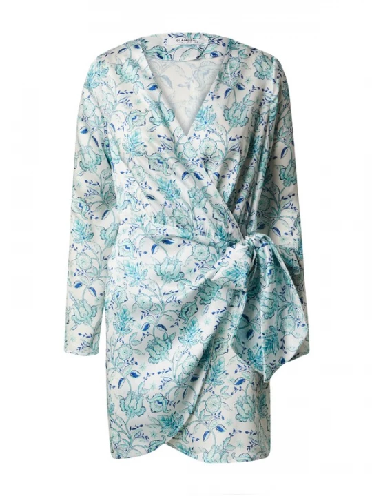 Foto van product GLAMOROUS Jurk turquoise / hemelsblauw / wit