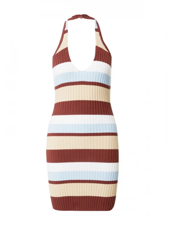 Foto van product GLAMOROUS Zomerjurk beige / lichtblauw / bruin / wit