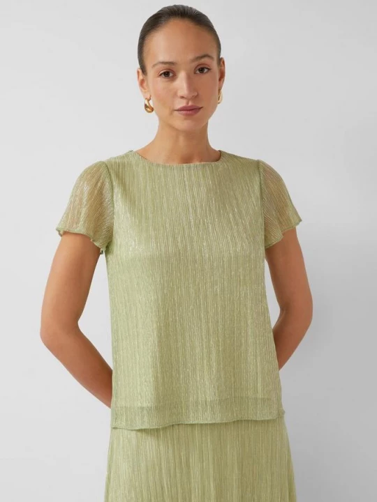 Foto van product Glanzend shirt met metallic garen s.Oliver groen