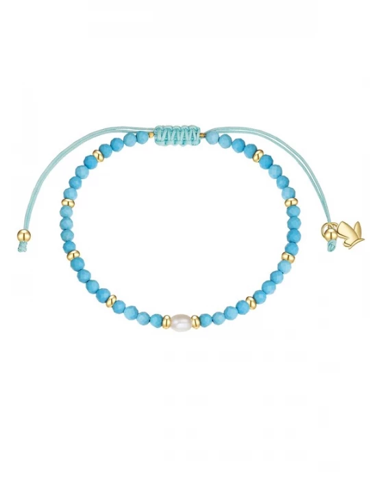 Foto van product Glanzstücke München Armband lichtblauw / goudgeel
