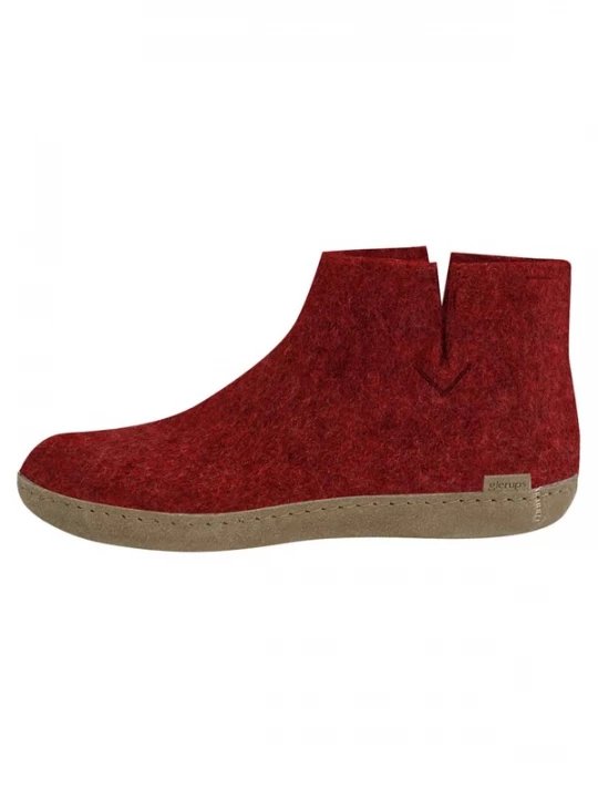 Foto van product Glerups Huisschoenen 'Ledersohle' rood