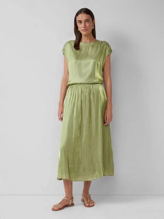 Foto van product Glimmende midirok met elastische tailleband s.Oliver groen