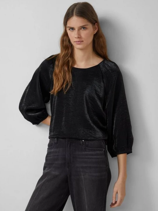 Foto van product Glimmende O-vormige blouse s.Oliver zwart