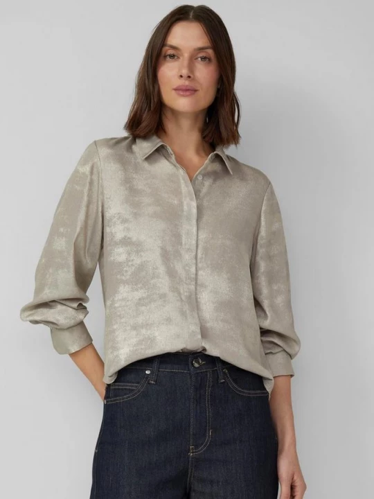Foto van product Glinsterende blouse met verborgen knoopsluiting s.Oliver crème