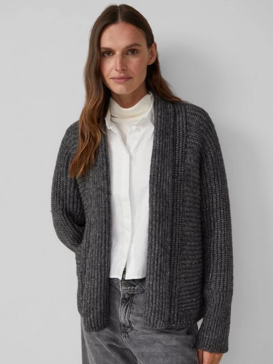 Foto van product Glitterend vest met sjaalkraag s.Oliver grijs
