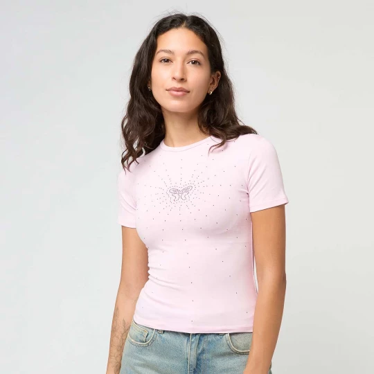 Foto van product Glowing Butterfly Tee Felicious lichtroze