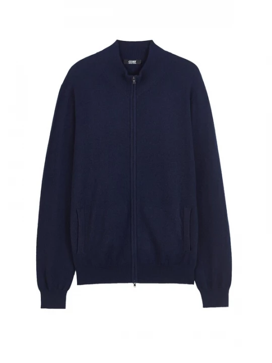 Foto van product GOBI Cashmere Gebreid vest 'Men's Essential Full-Zip Cashmere Cardigan' navy