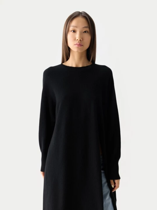 Foto van product GOBI Cashmere Gebreide jurk 'Gobi Cashmere Side-Slit Maxi Dress' zwart