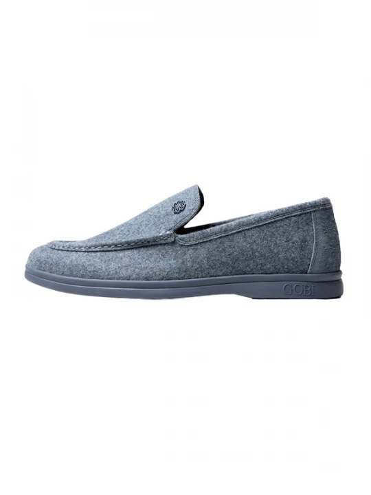 Foto van product GOBI Cashmere Instappers 'Men's Cashmere Loafers' grijs gemêleerd