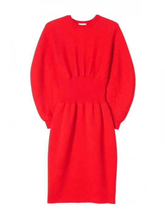 Foto van product GOBI Cashmere Jurk 'Cashmere Sculptural Dress' vuurrood