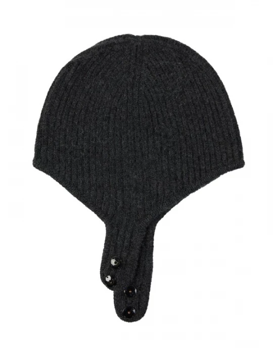 Foto van product GOBI Cashmere Muts 'Knitted Aviator Cap' antraciet