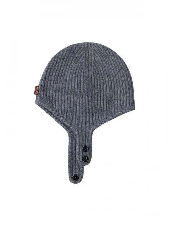 Foto van product GOBI Cashmere Muts 'Knitted Aviator Cap' grijs