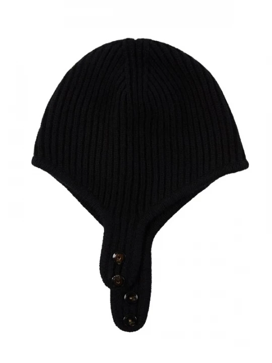 Foto van product GOBI Cashmere Muts 'Knitted Aviator Cap' zwart