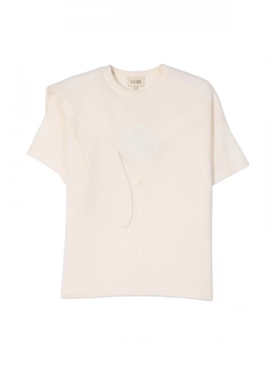 Foto van product GOBI Cashmere Trui 'Bow-Tie Cashmere T-shirt' wit