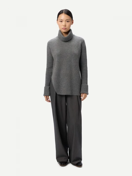Foto van product GOBI Cashmere Trui 'Cashmere Sweater with Detachable Collar' grijs gemêleerd