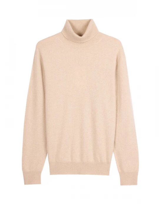 Foto van product GOBI Cashmere Trui 'Men's Essential Turtleneck Cashmere Sweater' beige