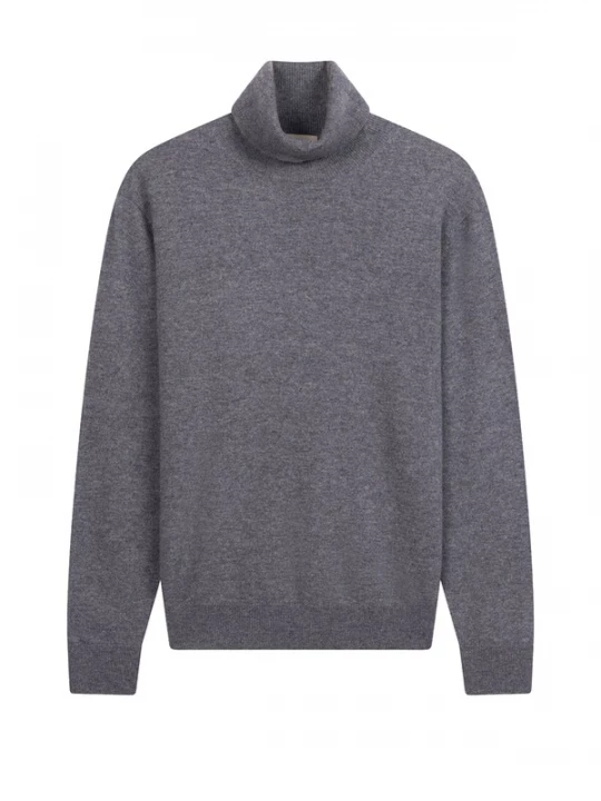 Foto van product GOBI Cashmere Trui 'Men's Essential Turtleneck Cashmere Sweater' grey denim