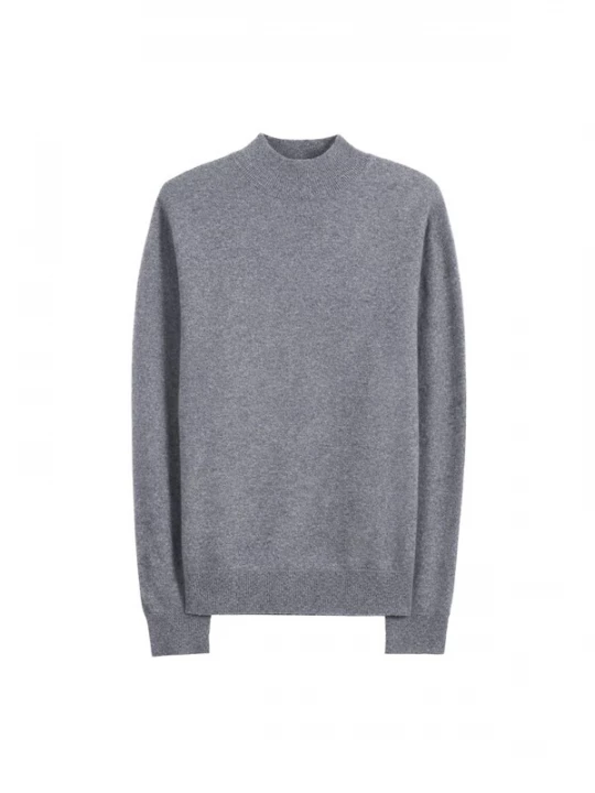 Foto van product GOBI Cashmere Trui 'Men's Timeless Mock Neck Cashmere Sweater' grijs