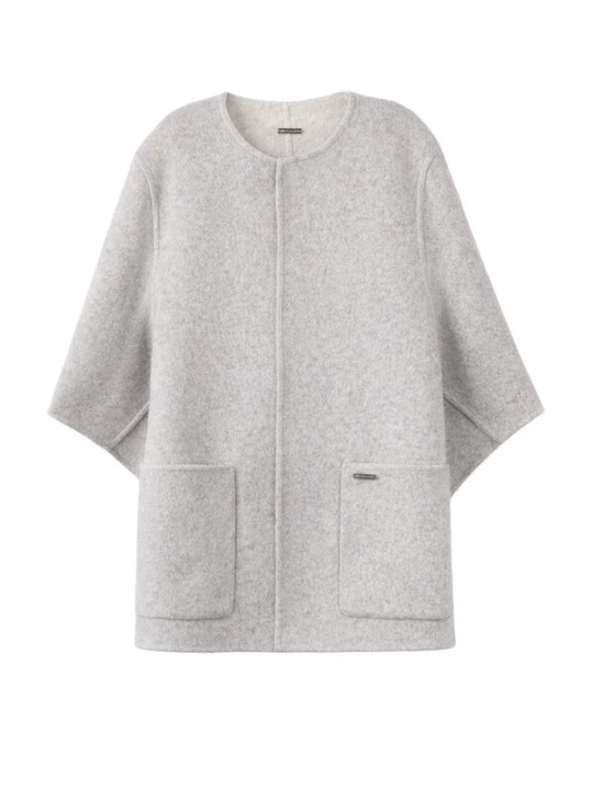 Foto van product GOBI Cashmere Trui 'Patch Pocket Cashmere Poncho Jacket' rookgrijs