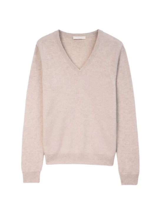 Foto van product GOBI Cashmere Trui 'Women' Essential Cashmere V-Neck Sweater' natuurwit