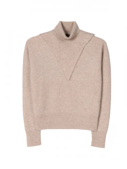 Foto van product GOBI Cashmere Trui 'Women's Dual-Collar Cashmere Sweater' lichtbeige