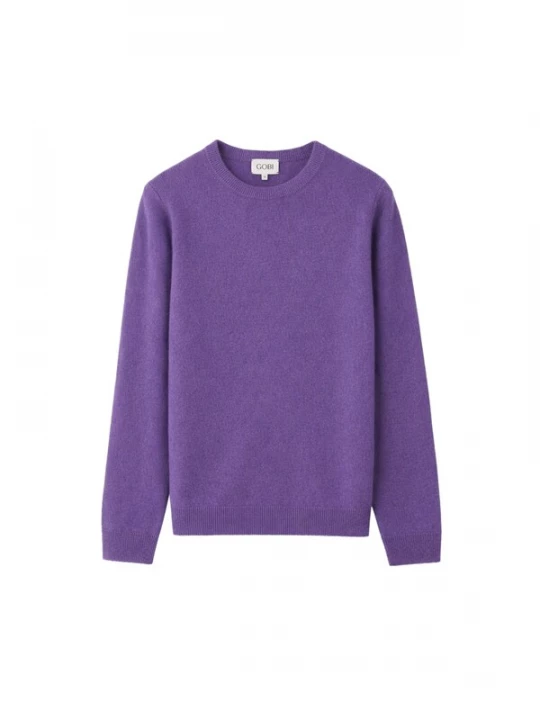 Foto van product GOBI Cashmere Trui 'Women's Essential Cashmere Crewneck Sweater' donkerlila
