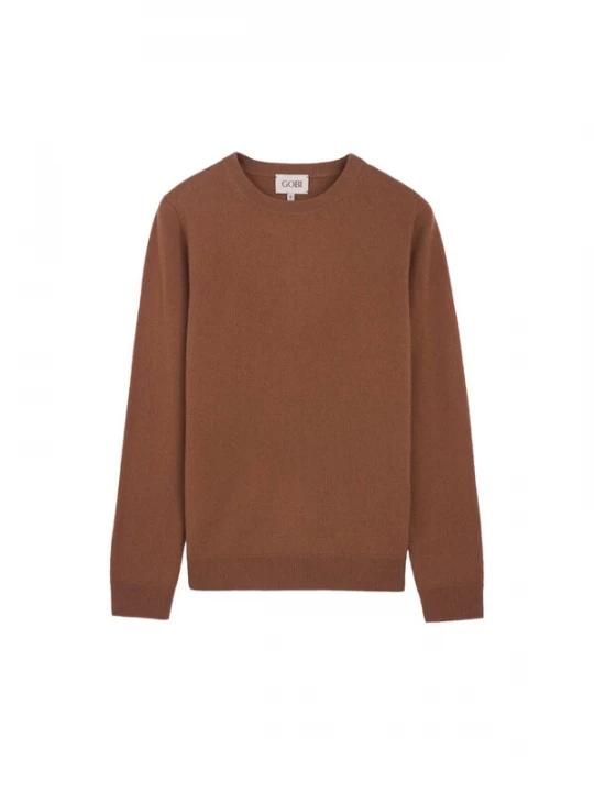Foto van product GOBI Cashmere Trui 'Women's Essential Cashmere Crewneck Sweater' karamel