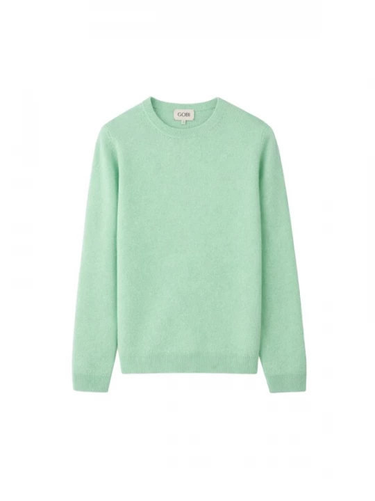 Foto van product GOBI Cashmere Trui 'Women's Essential Cashmere Crewneck Sweater' lichtgroen