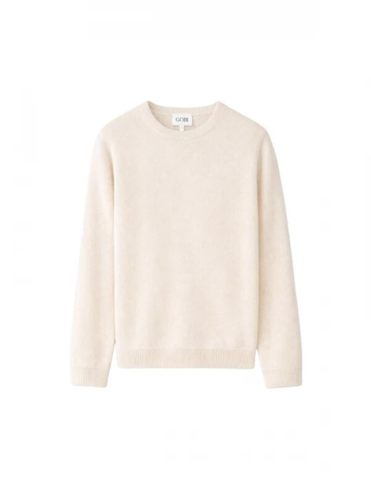 Foto van product GOBI Cashmere Trui 'Women's Essential Cashmere Crewneck Sweater' natuurwit