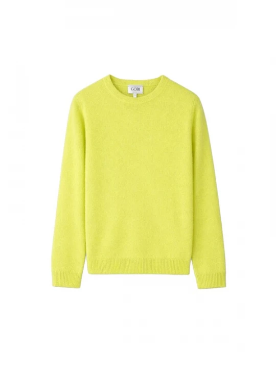 Foto van product GOBI Cashmere Trui 'Women's Essential Cashmere Crewneck Sweater' neongeel