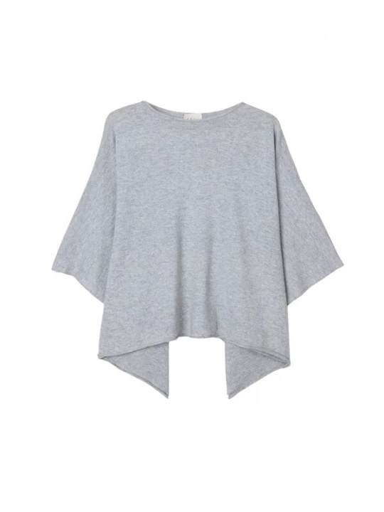 Foto van product GOBI Cashmere Trui 'Women's Timeless Knitted Poncho' grijs gemêleerd