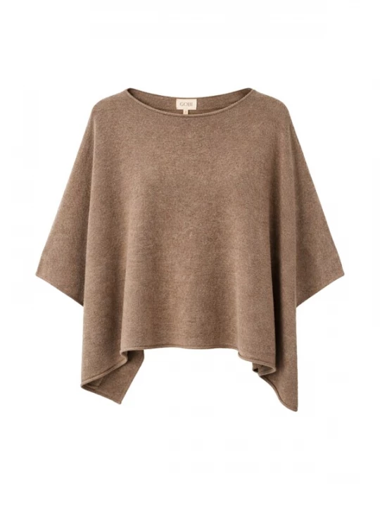Foto van product GOBI Cashmere Trui 'Women's Timeless Knitted Poncho' taupe