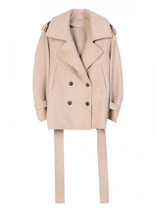 Foto van product GOBI Cashmere Tussenmantel 'Trench-Style Cashmere Peacoat' beige