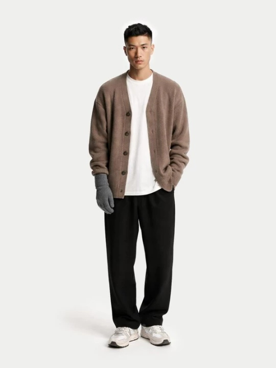 Foto van product GOBI Cashmere Vingerhandschoenen 'Essential Knit Cashmere Gloves' grijs