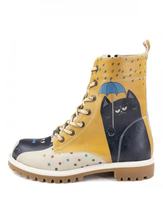 Foto van product Goby Veterlaarzen 'Women's shoes Goby Ankle boots TFB1006 with cats' gemengde kleuren