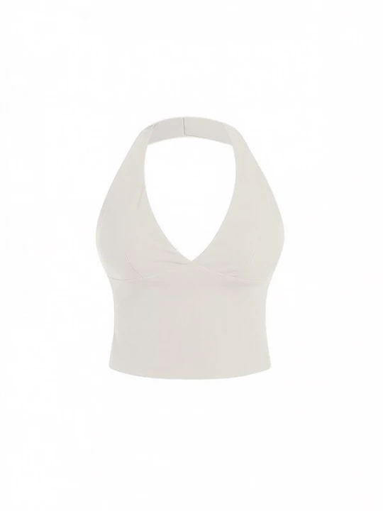 Foto van product GOD SAVE QUEENS Sporttop 'Second Skin Studio Halter Top' ivoor