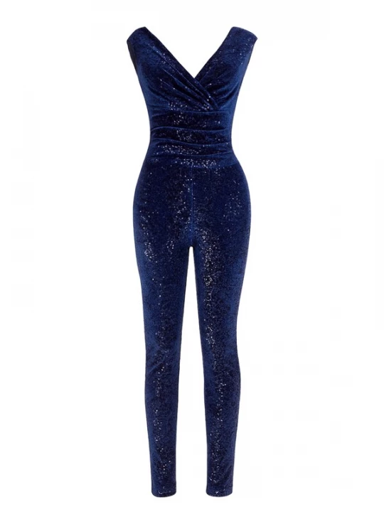 Foto van product GODDIVA Jumpsuit donkerblauw