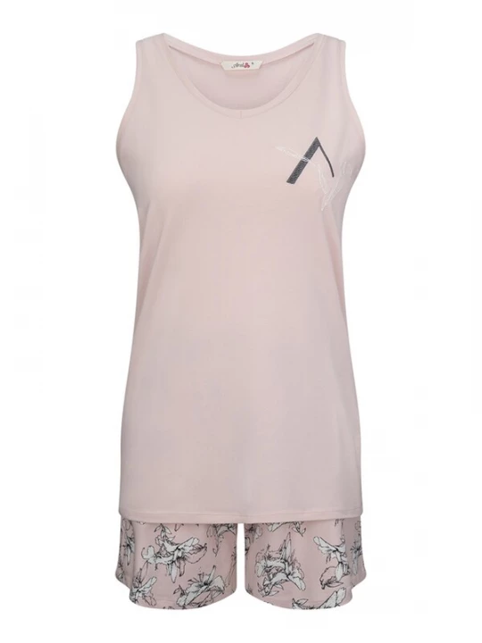 Foto van product Goldenbay Korte pyjama 'Blooms' pink