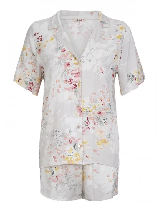 Foto van product Goldenbay Korte pyjama 'Blossom' lichtgrijs / pink
