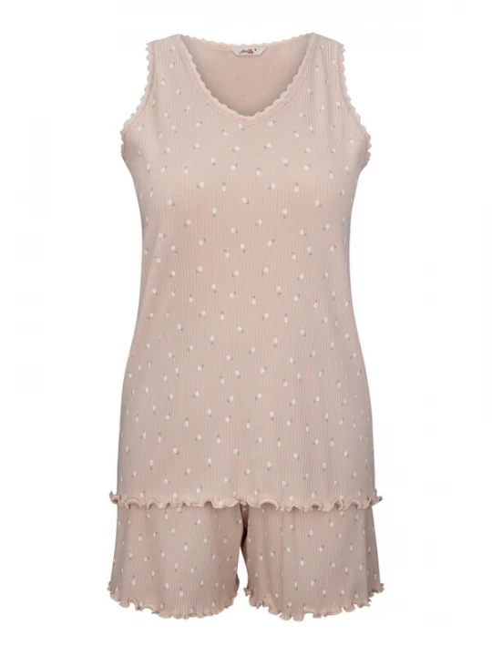 Foto van product Goldenbay Korte pyjama 'Sofia' beige / oranje
