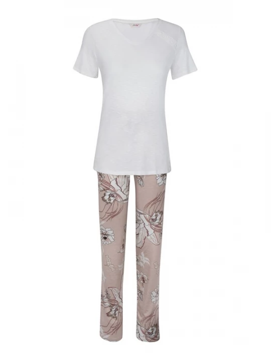 Foto van product Goldenbay Pyjama 'Dianthus' beige / ecru