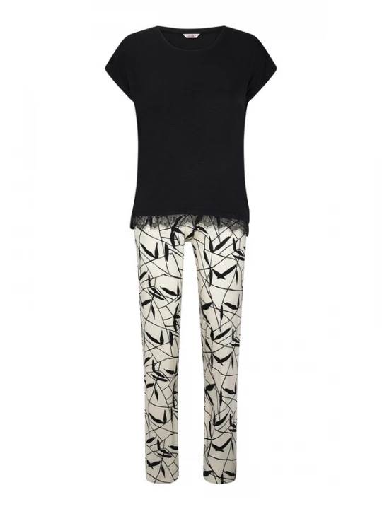 Foto van product Goldenbay Pyjama 'Petunia' zwart / wit