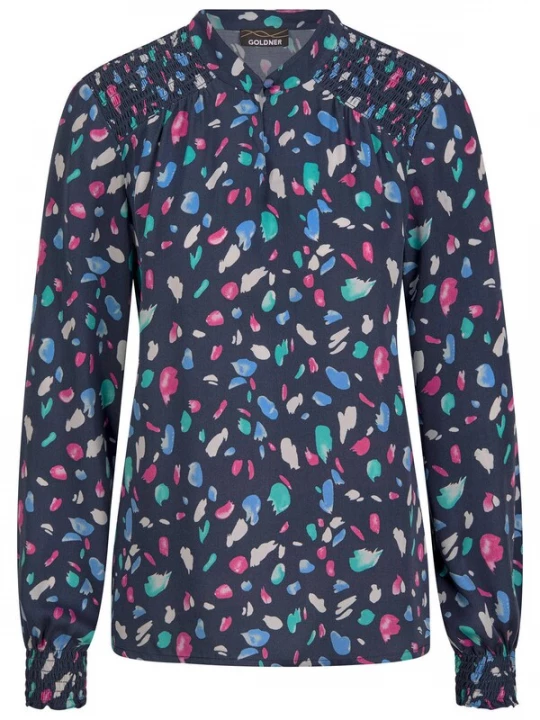 Foto van product Goldner Blouse azuur / donkerblauw / greige / donkerroze