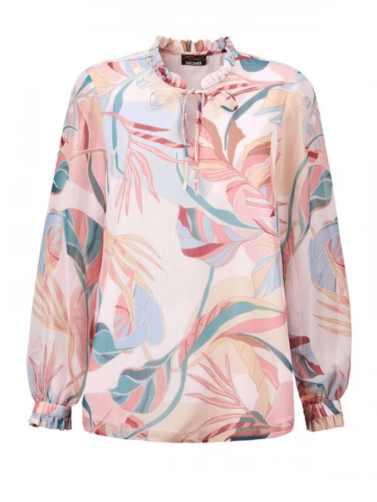 Foto van product Goldner Blouse beige / blauw / poederroze