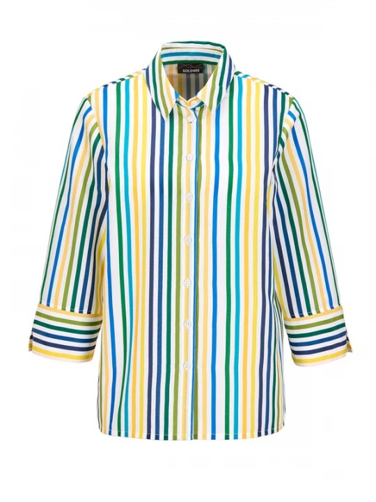 Foto van product Goldner Blouse blauw / lichtgeel / groen / wit