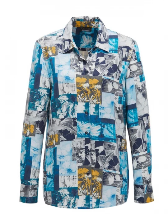 Foto van product Goldner Blouse blauw / geel / wit