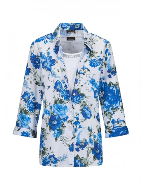 Foto van product Goldner Blouse blauw / wit