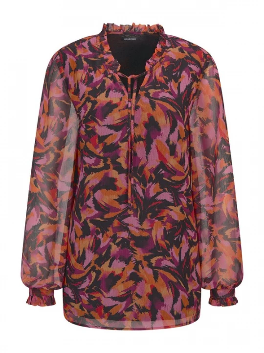 Foto van product Goldner Blouse bruin / lila / oranje / rood