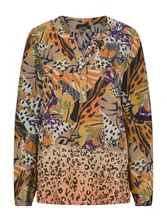 Foto van product Goldner Blouse honing / lila / oranje / zwart / wit